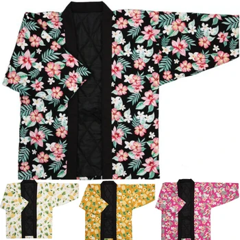 Hanten/Зимняя Женская Японская одежда, Традиционное Кимоно, Хлопковая куртка с защитой от холода, Кардиган, Юката, Японская Пижама, Хаори, мужчины