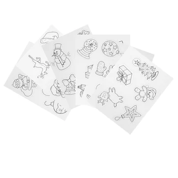 1 Комплект Термоусадочных Листов Рождественские Листы для Рисования С Мультяшным Рисунком Термоусадочная пленка