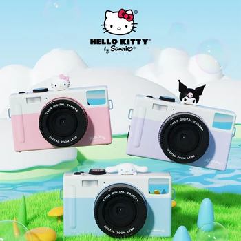 Sanrio Cinnamoroll Hello Kitty Мини-камера Детская игрушечная зеркальная камера Новый Кавайный мультфильм Видео HD Экран Двойная камера Ретро изысканный подарок