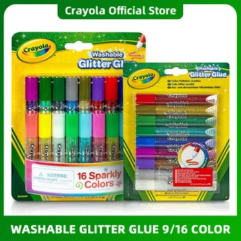 Crayola 9/16 цветов, моющийся клей с блестками 69-3527