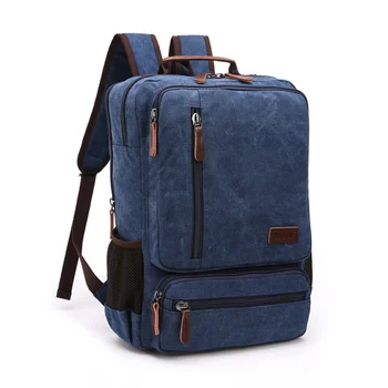 Винтажный холщовый рюкзак, Мужская дорожная сумка большой емкости, высококачественная модная студенческая сумка для ноутбука, Мужской рюкзак для ноутбука
