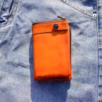 AETOO мужской кошелек длинный на молнии кожаный портативный сумка карта сумка многофункциональный большой емкость ручной работы мужские кожаные ва