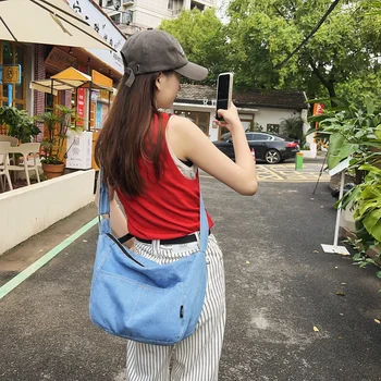 Джинсовая женская сумка, Новая джинсовая сумка-мессенджер Y2K, сумка через плечо, Кампусная эко-сумка, Корейская сумка для покупок, сумки с несколькими карманами