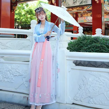 Традиционное Женское Розовое платье Hanfu 2022, Древнекитайский костюм, Красивый Танцевальный халат Hanfu Originale, платье принцессы Династии Тан