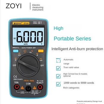 ZOYI ZT102A Цифровой Мультиметр 6000 Отсчетов Электрический Измеритель Транзисторный Тестер Автоматический Калибратор напряжения переменного/постоянного тока