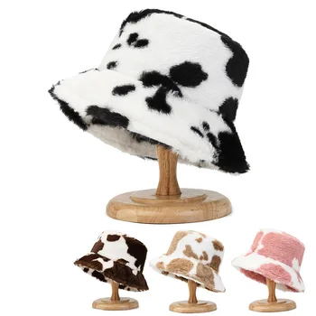 Модные Новые Женские Теплые Осенне-зимние Милые шляпы-ведра, Женская Панама, принт, Уличная Повседневная кепка Рыбака, шляпа для женщин