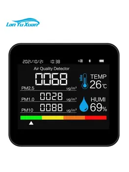 Новый переключаемый экран с Bluetooth, время и дата, бытовой многофункциональный интеллектуальный детектор качества воздуха по формальдегиду